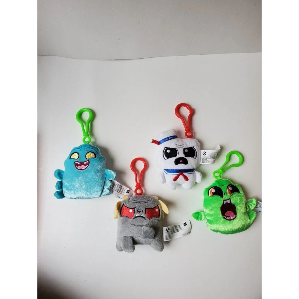 Ghostbusters Set of 4 Plush Keychain Clip Slimer Muncher Stay-Puft Terror Dog